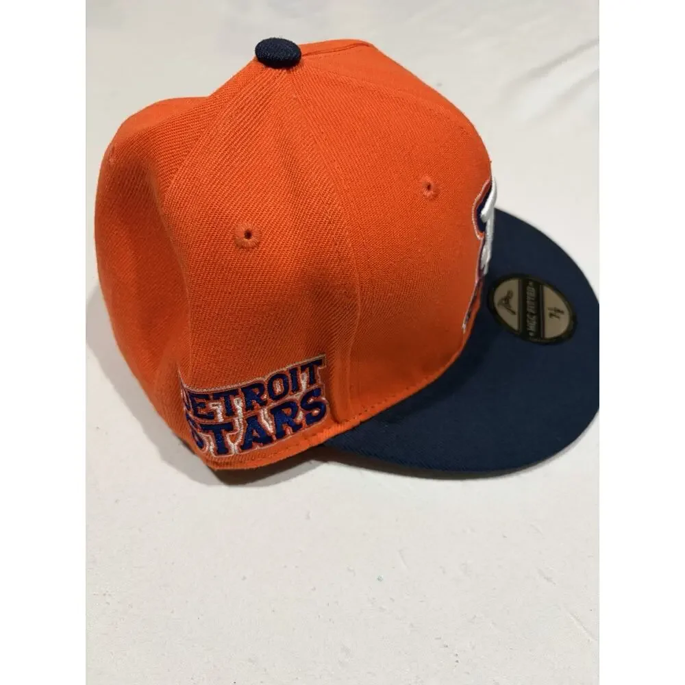 Detroit Stars Orange Headgear Classic Fitted Hat Size 7 1/2 NWT With Hat Pin